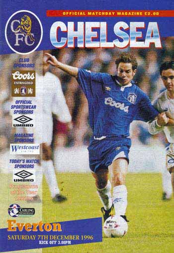 programme cover for Chelsea v Everton, 7th Dec 1996