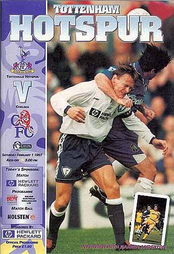 programme cover for Tottenham Hotspur v Chelsea, 1st Feb 1997