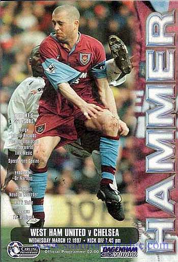 programme cover for West Ham United v Chelsea, Wednesday, 12th Mar 1997