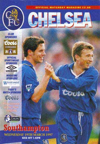 programme cover for Chelsea v Southampton, 19th Mar 1997