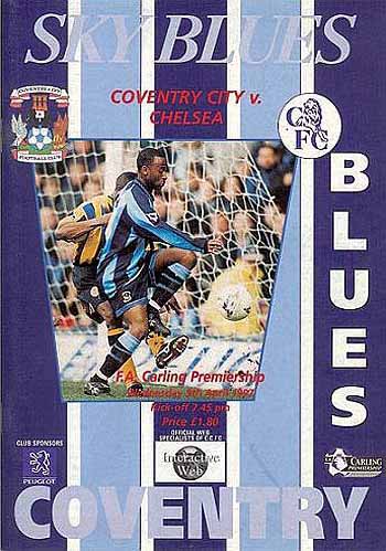programme cover for Coventry City v Chelsea, Wednesday, 9th Apr 1997