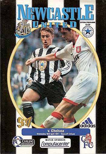 programme cover for Newcastle United v Chelsea, 16th Apr 1997