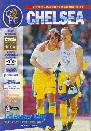 programme cover for Chelsea v Leicester City, 19th Apr 1997