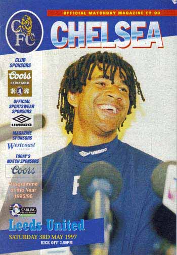 programme cover for Chelsea v Leeds United, Saturday, 3rd May 1997