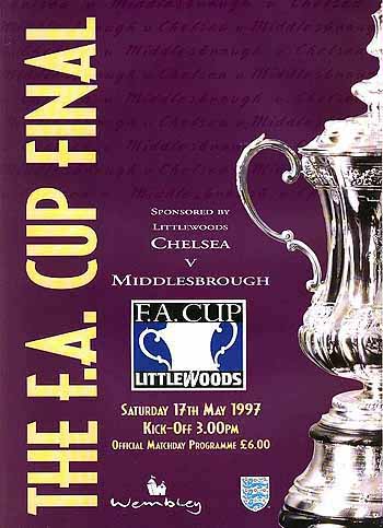 programme cover for Middlesbrough v Chelsea, 17th May 1997