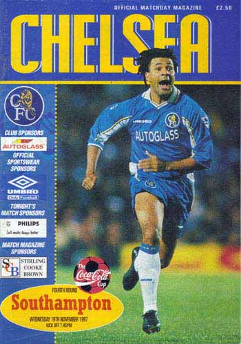 programme cover for Chelsea v Southampton, Wednesday, 19th Nov 1997