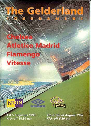 programme cover for Atlético Madrid v Chelsea, 4th Aug 1998