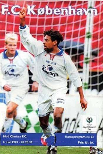 programme cover for FC Copenhagen v Chelsea, 5th Nov 1998