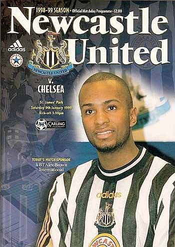 programme cover for Newcastle United v Chelsea, Saturday, 9th Jan 1999