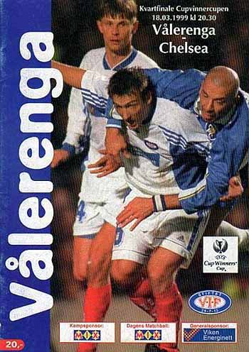 programme cover for Vålerenga v Chelsea, 18th Mar 1999