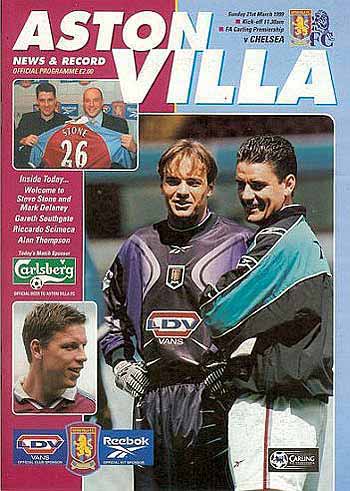 programme cover for Aston Villa v Chelsea, Sunday, 21st Mar 1999