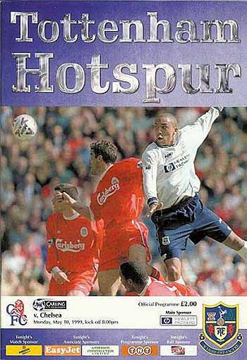 programme cover for Tottenham Hotspur v Chelsea, Monday, 10th May 1999
