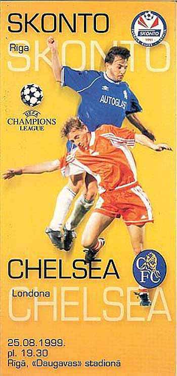 programme cover for Skonto Riga v Chelsea, 25th Aug 1999
