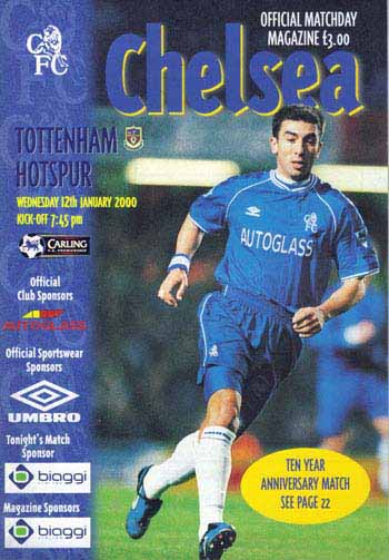 programme cover for Chelsea v Tottenham Hotspur, 12th Jan 2000