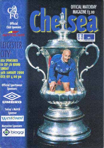 programme cover for Chelsea v Leicester City, Sunday, 30th Jan 2000