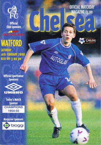 programme cover for Chelsea v Watford, 26th Feb 2000