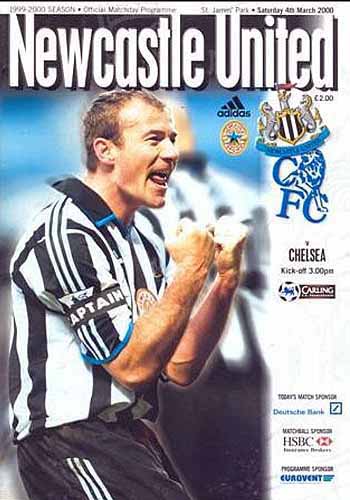 programme cover for Newcastle United v Chelsea, 4th Mar 2000