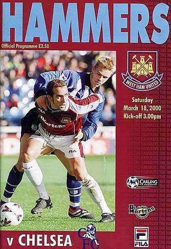 programme cover for West Ham United v Chelsea, 18th Mar 2000