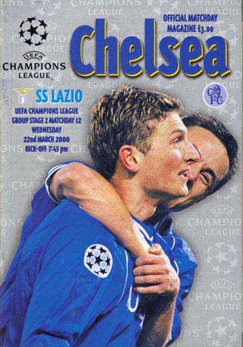 programme cover for Chelsea v Lazio, Wednesday, 22nd Mar 2000