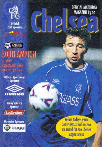 programme cover for Chelsea v Southampton, 25th Mar 2000
