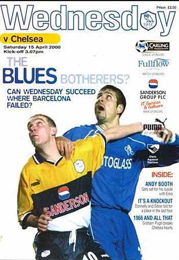 programme cover for Sheffield Wednesday v Chelsea, Saturday, 15th Apr 2000