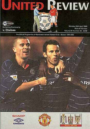 programme cover for Manchester United v Chelsea, 24th Apr 2000