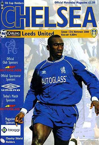 programme cover for Chelsea v Leeds United, 12th Nov 2000