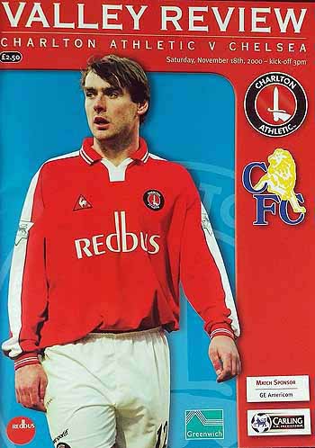 programme cover for Charlton Athletic v Chelsea, 18th Nov 2000