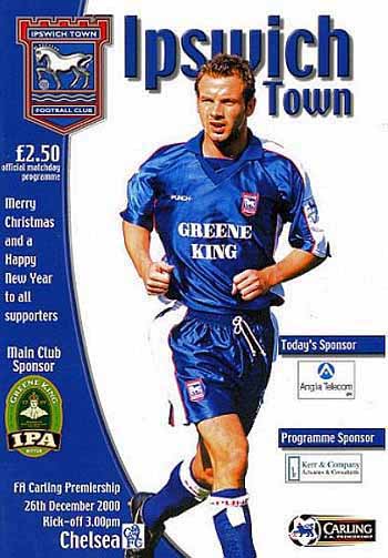 programme cover for Ipswich Town v Chelsea, Tuesday, 26th Dec 2000
