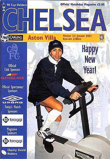 programme cover for Chelsea v Aston Villa, Monday, 1st Jan 2001