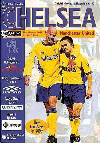 programme cover for Chelsea v Manchester United, 10th Feb 2001
