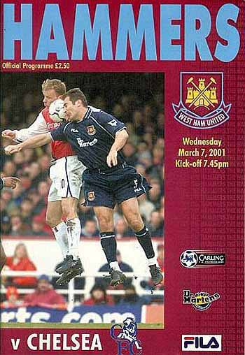 programme cover for West Ham United v Chelsea, Wednesday, 7th Mar 2001
