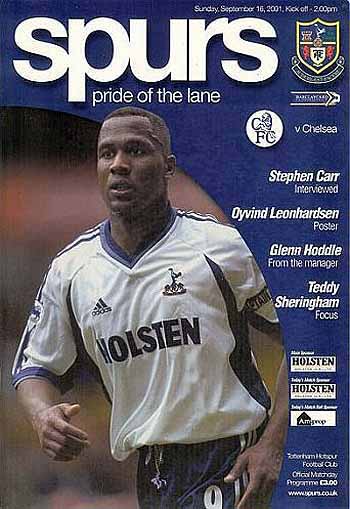 programme cover for Tottenham Hotspur v Chelsea, 16th Sep 2001