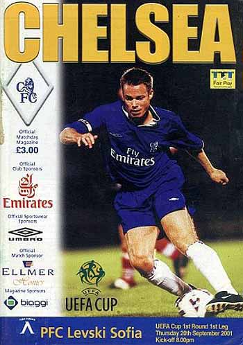 programme cover for Chelsea v Levski Sofia, 20th Sep 2001
