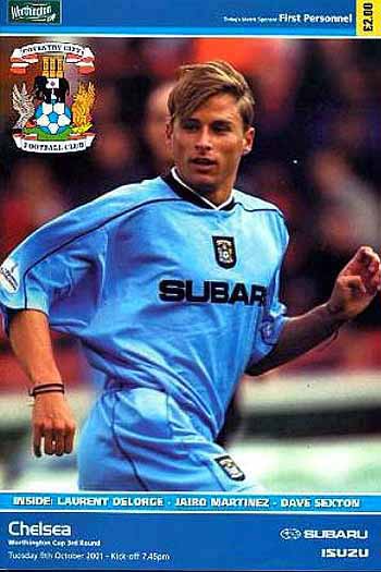programme cover for Coventry City v Chelsea, 9th Oct 2001