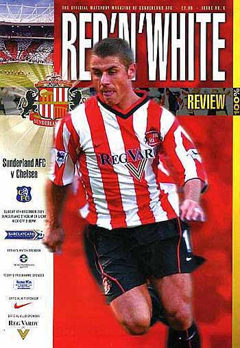 programme cover for Sunderland v Chelsea, 9th Dec 2001