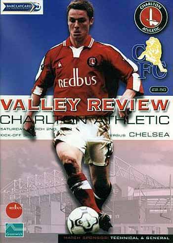 programme cover for Charlton Athletic v Chelsea, 2nd Mar 2002