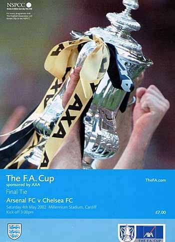 programme cover for Arsenal v Chelsea, 4th May 2002