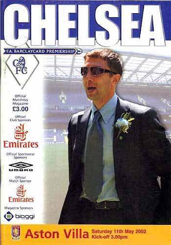 programme cover for Chelsea v Aston Villa, Saturday, 11th May 2002