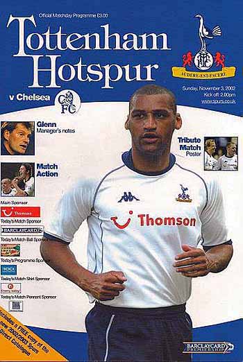 programme cover for Tottenham Hotspur v Chelsea, 3rd Nov 2002
