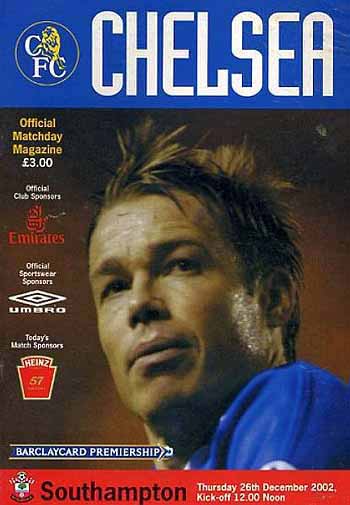 programme cover for Chelsea v Southampton, 26th Dec 2002