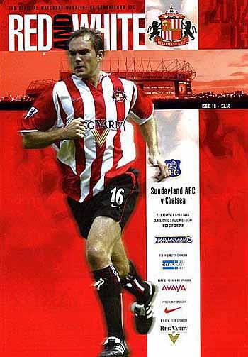 programme cover for Sunderland v Chelsea, Saturday, 5th Apr 2003