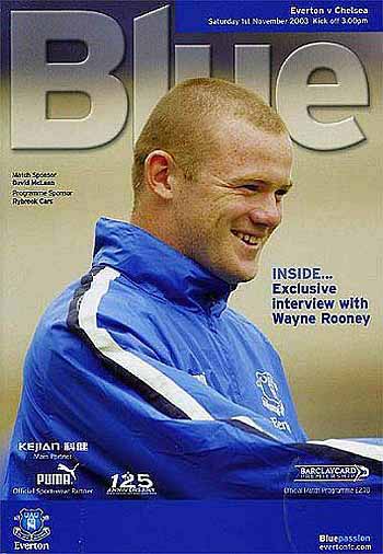 programme cover for Everton v Chelsea, Saturday, 1st Nov 2003