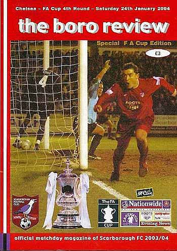 programme cover for Scarborough v Chelsea, Saturday, 24th Jan 2004