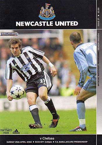 programme cover for Newcastle United v Chelsea, 25th Apr 2004