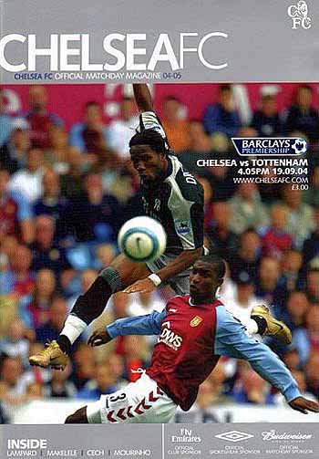 programme cover for Chelsea v Tottenham Hotspur, 19th Sep 2004