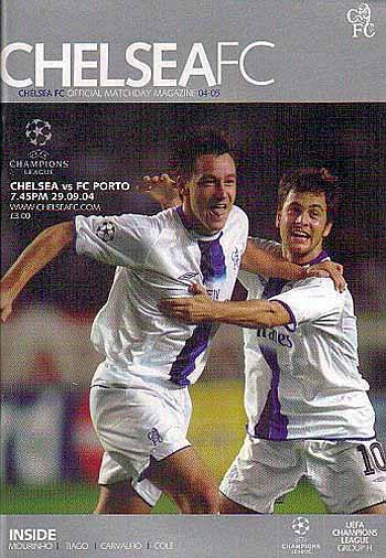programme cover for Chelsea v Porto, 29th Sep 2004
