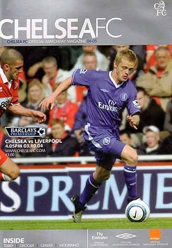 programme cover for Chelsea v Liverpool, 3rd Oct 2004