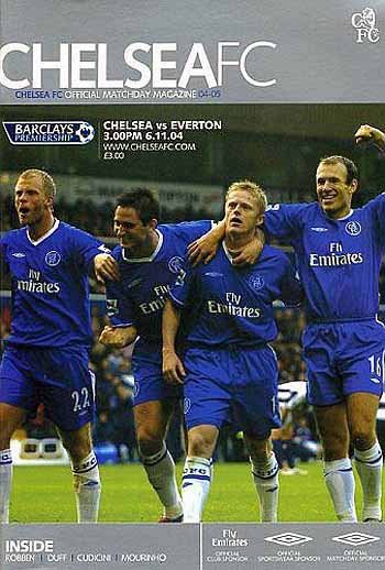 programme cover for Chelsea v Everton, Saturday, 6th Nov 2004
