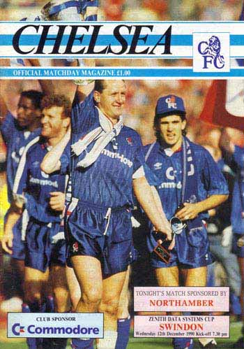 programme cover for Chelsea v Swindon Town, Wednesday, 12th Dec 1990